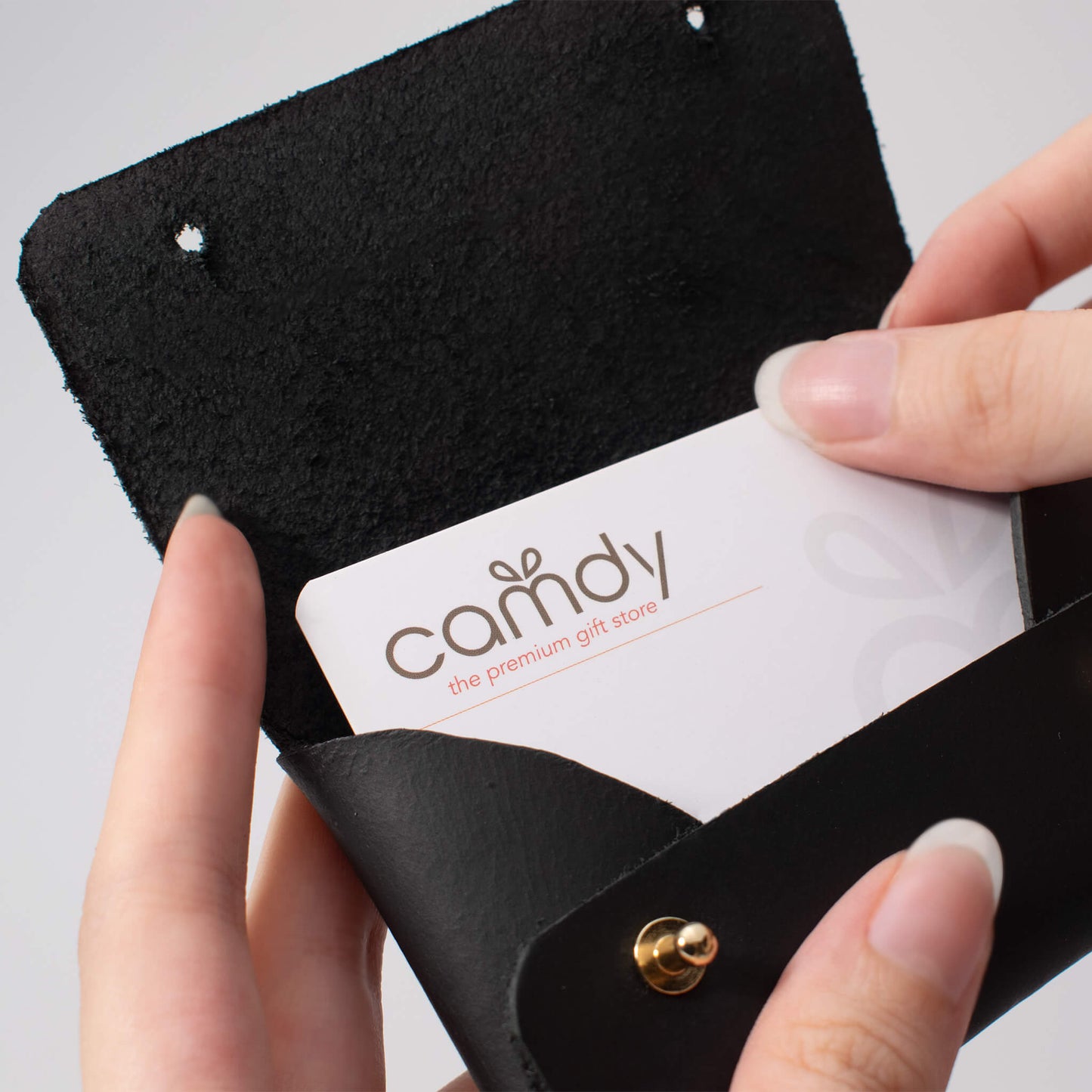 Ankaa Personalized Leather Business Card Holder