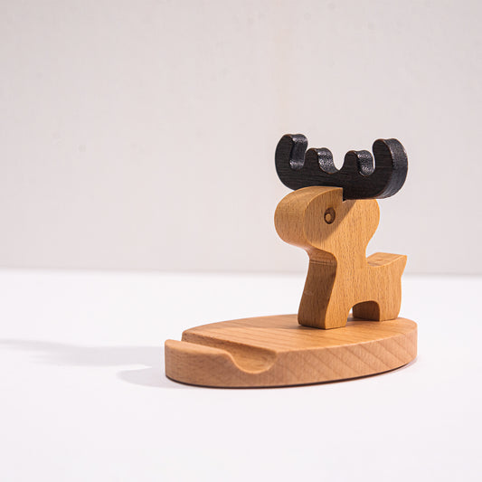 Personalized Wooden Phone Holder (Deer Design)