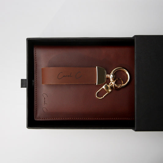 [Sweet Set F] Cursa Leather Passport Holder + Hera Keychain