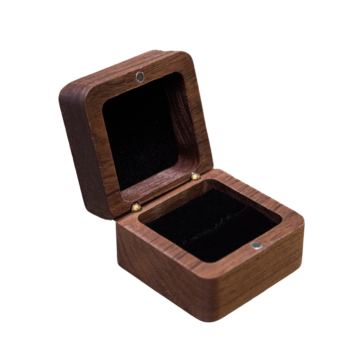Wooden Square Ring Box (Solid Top)