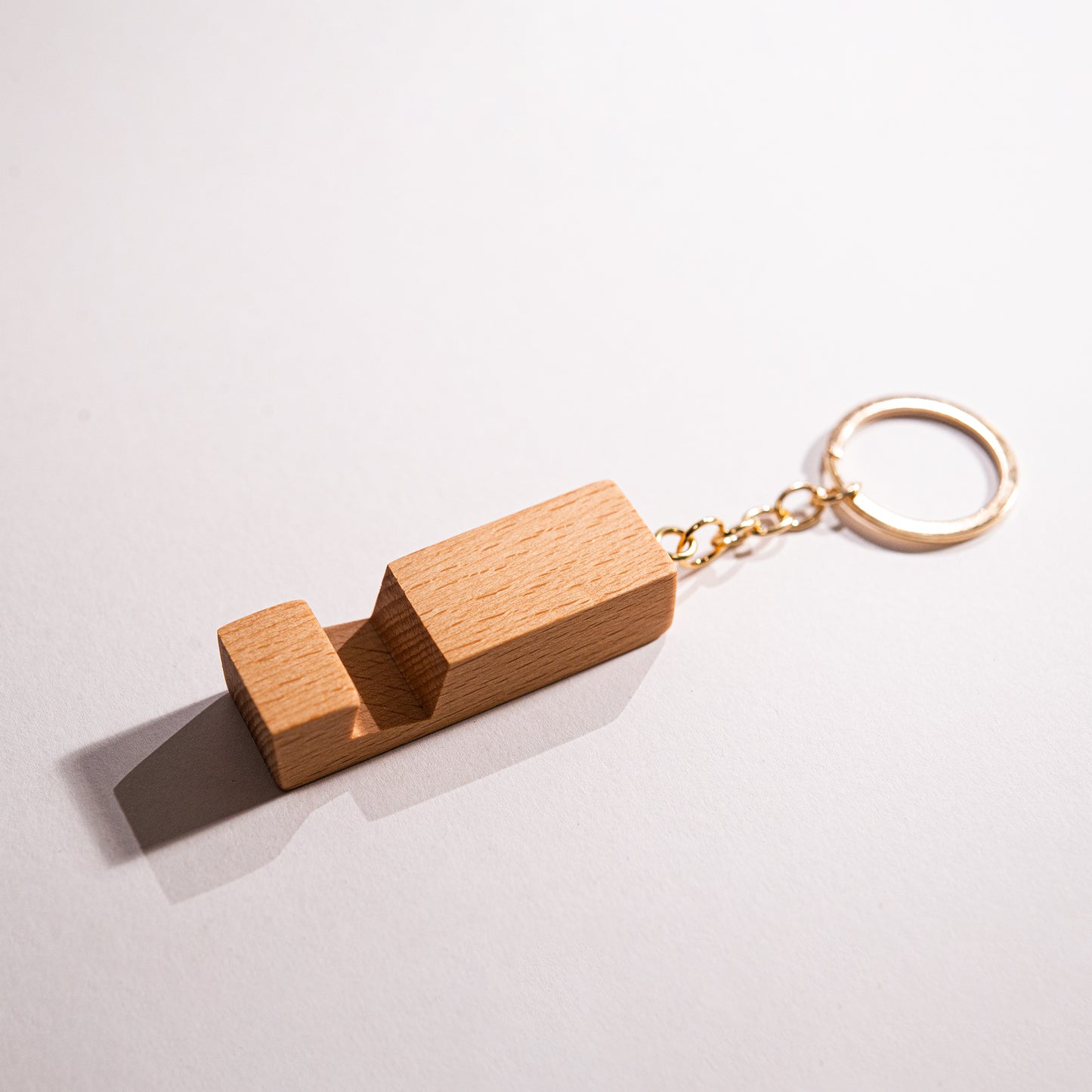 2 in 1 Wooden Keychain + Phone Holder