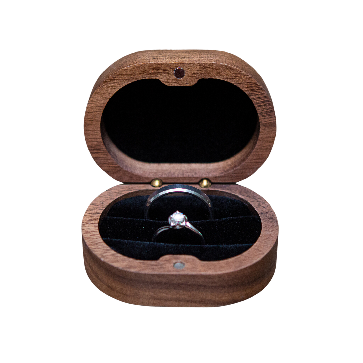Wooden Oval Ring Box ( Solid Top)