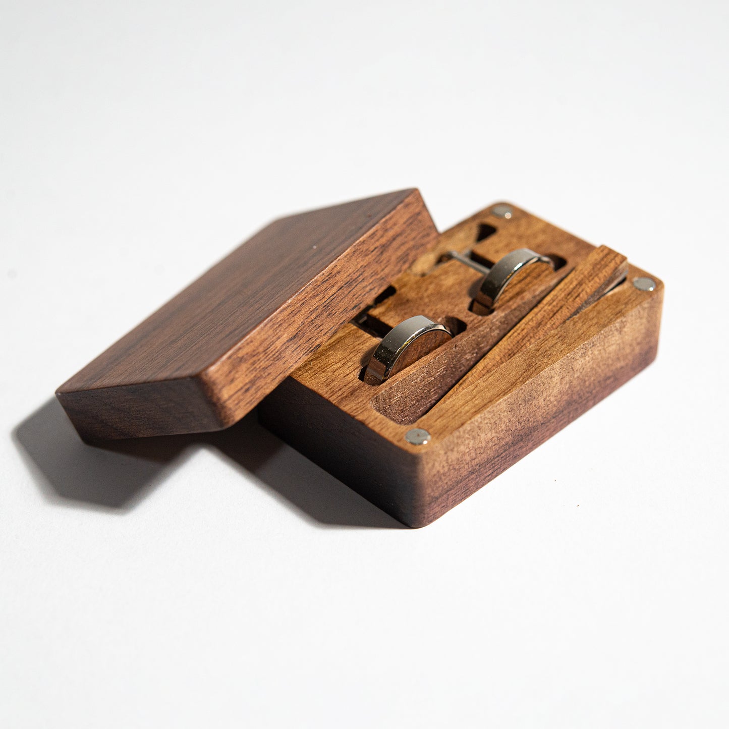 Personalised Wooden Men's Cufflink + Tie Clip