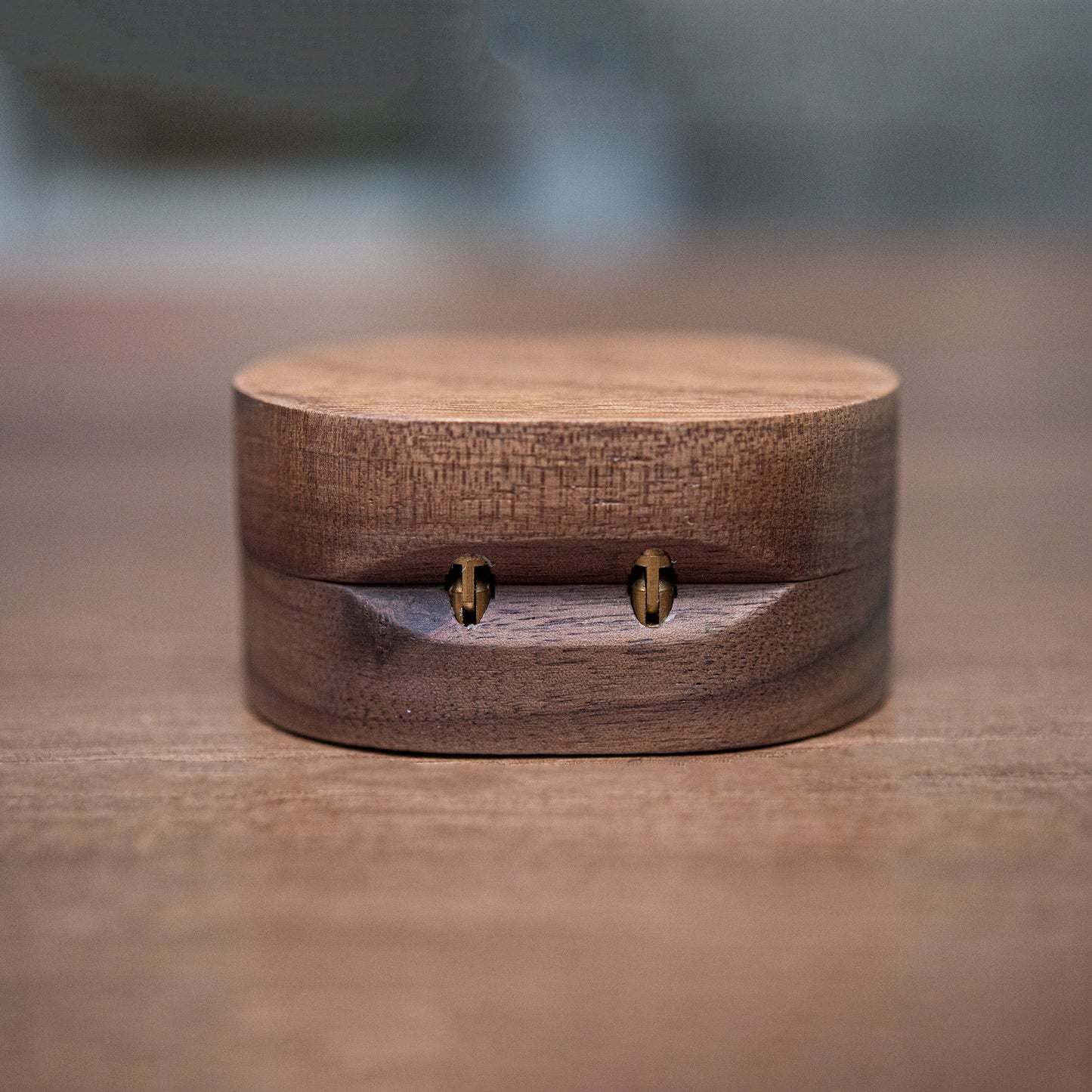Wooden Oval Ring Box ( Solid Top)