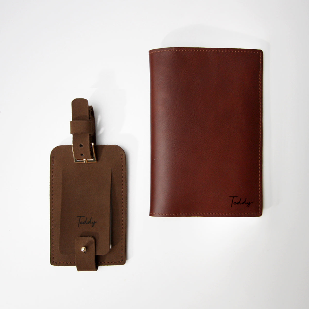 [Sweet Set G] Cursa Leather Passport Holder + Castor Leather Luggage Tag