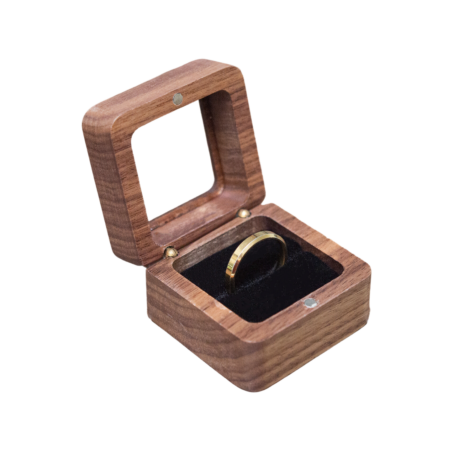 Wooden Square Ring Box (Glass Top)