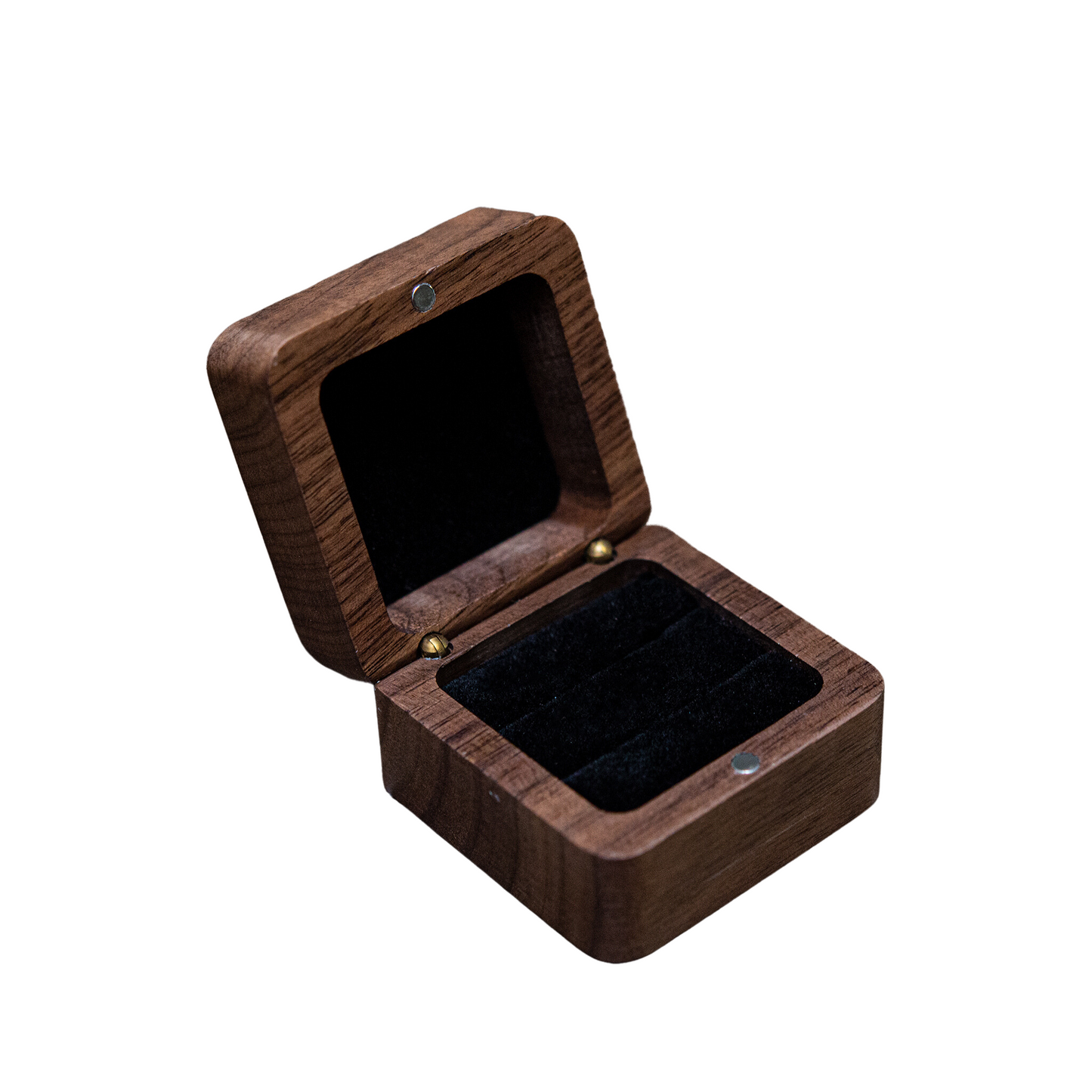 Wooden Square Ring Box (Solid Top)